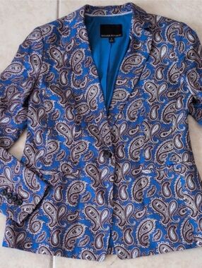 Banana Republic Blue Paisley Blazer Size 4